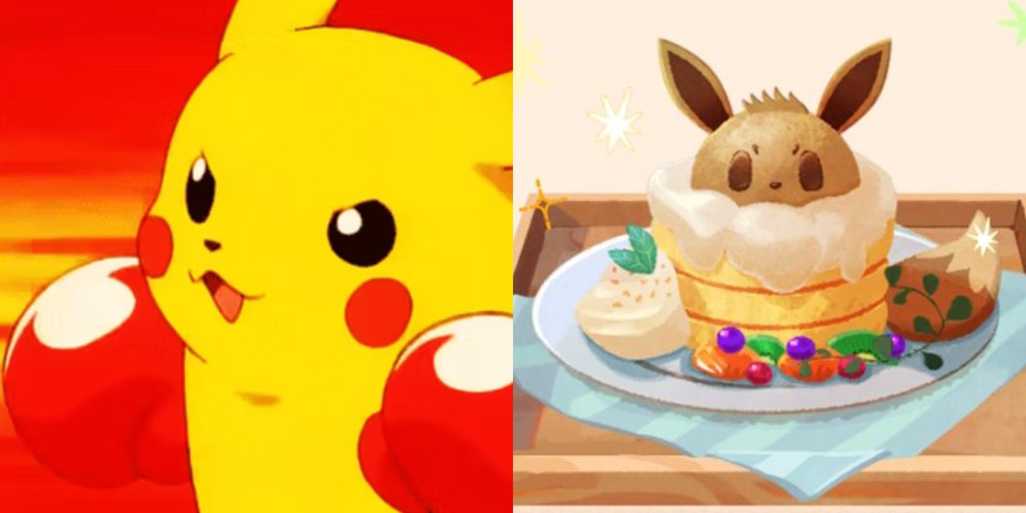 pokemon life apps featured image with boxing pikachu and eevee cake