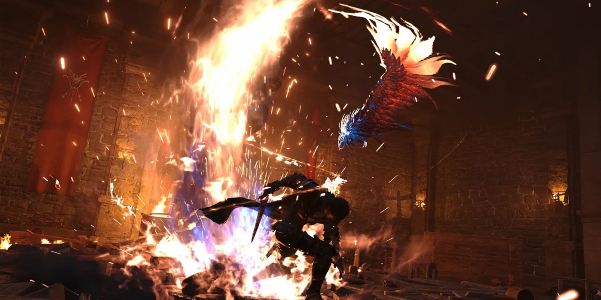 Clive verwendet Rising Flames in Final Fantasy 16