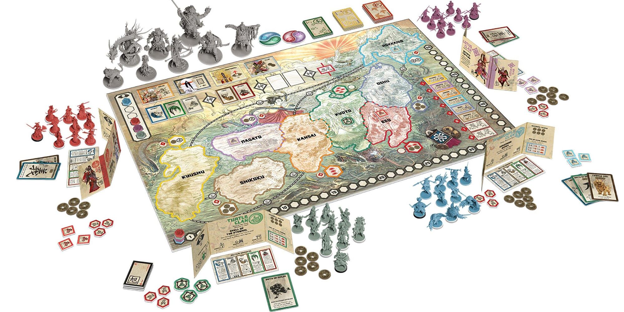 Rising Sun board game with miniatures