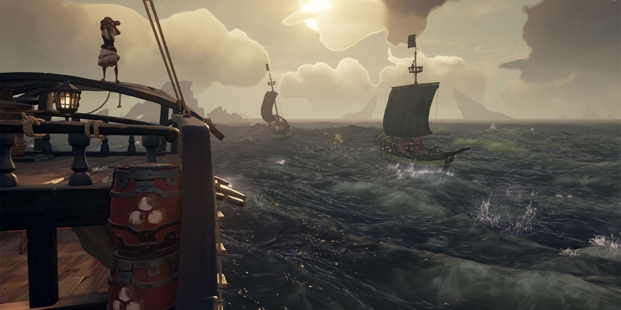 Sea Of Thieves: Sloops In Combat On The Open Sea