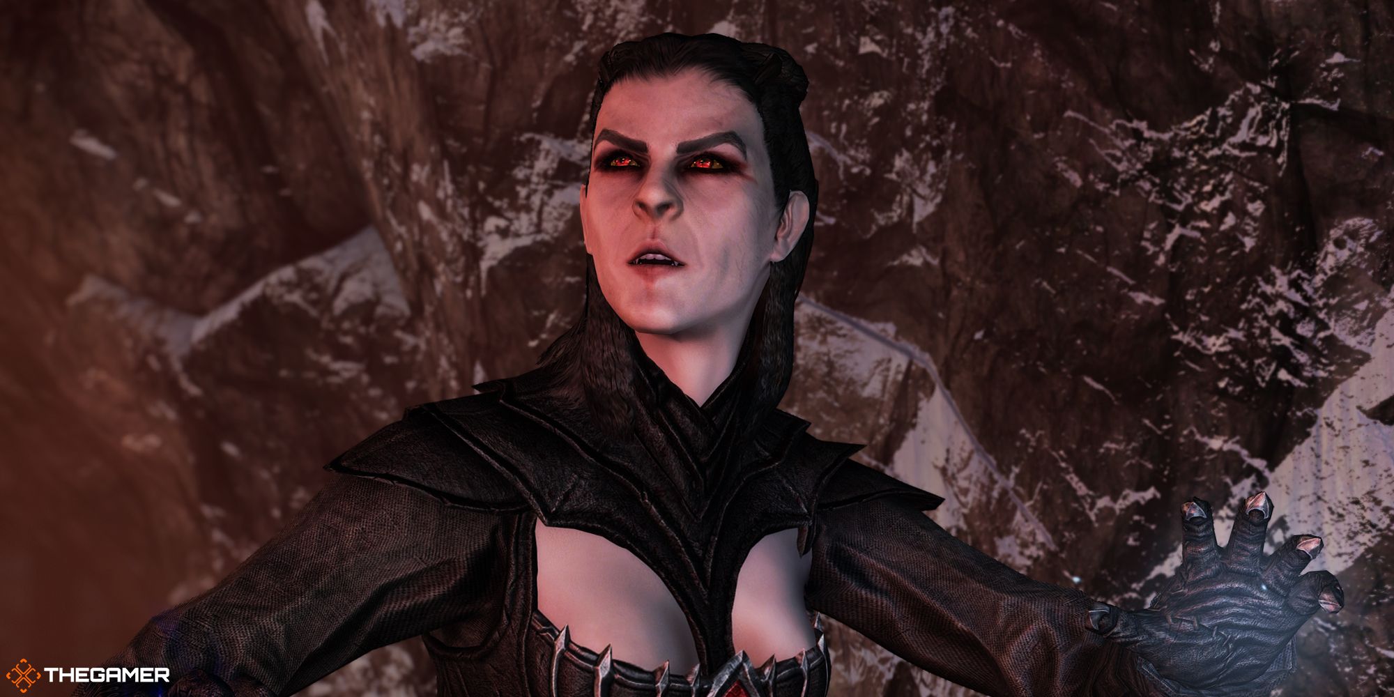 Skyrim - female vampire promo image for expanded vampire voicelines