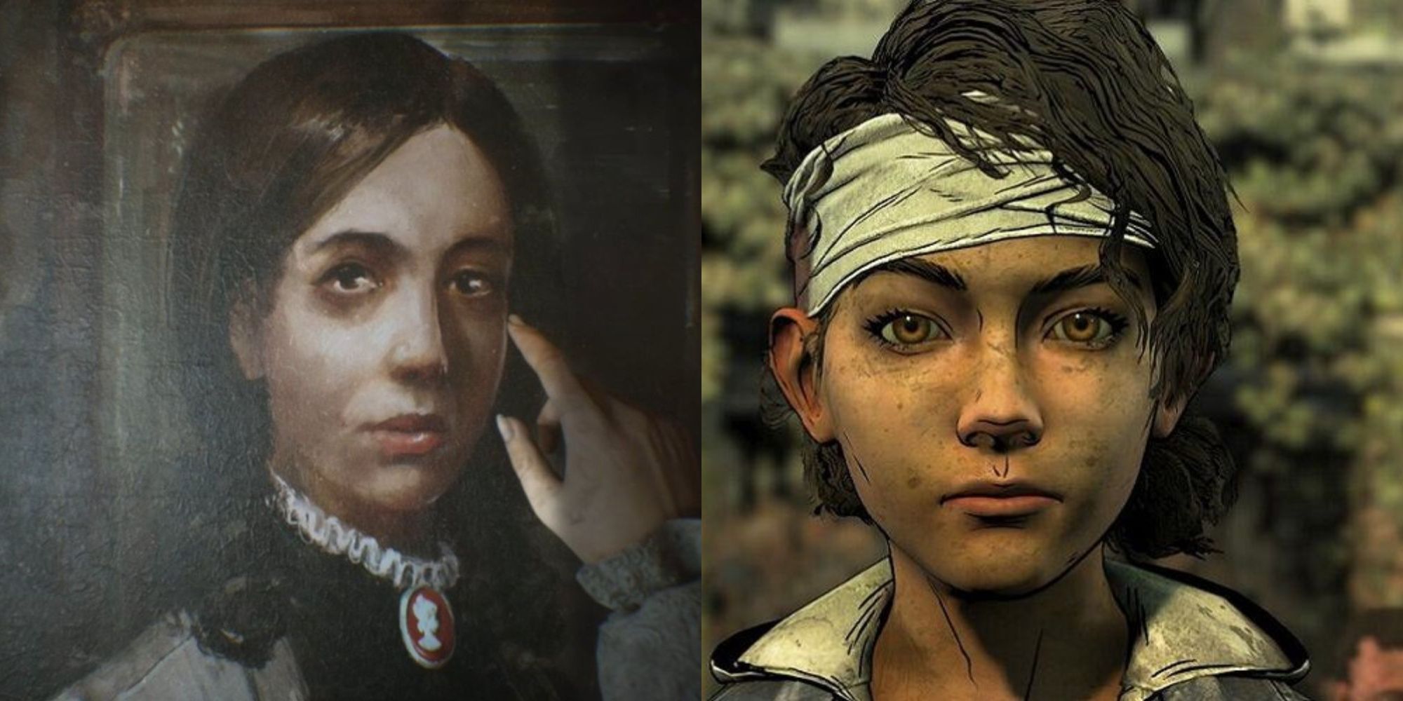 Story Based Horror Games Featured Split Image Layers Of Fear And The Walking Dead