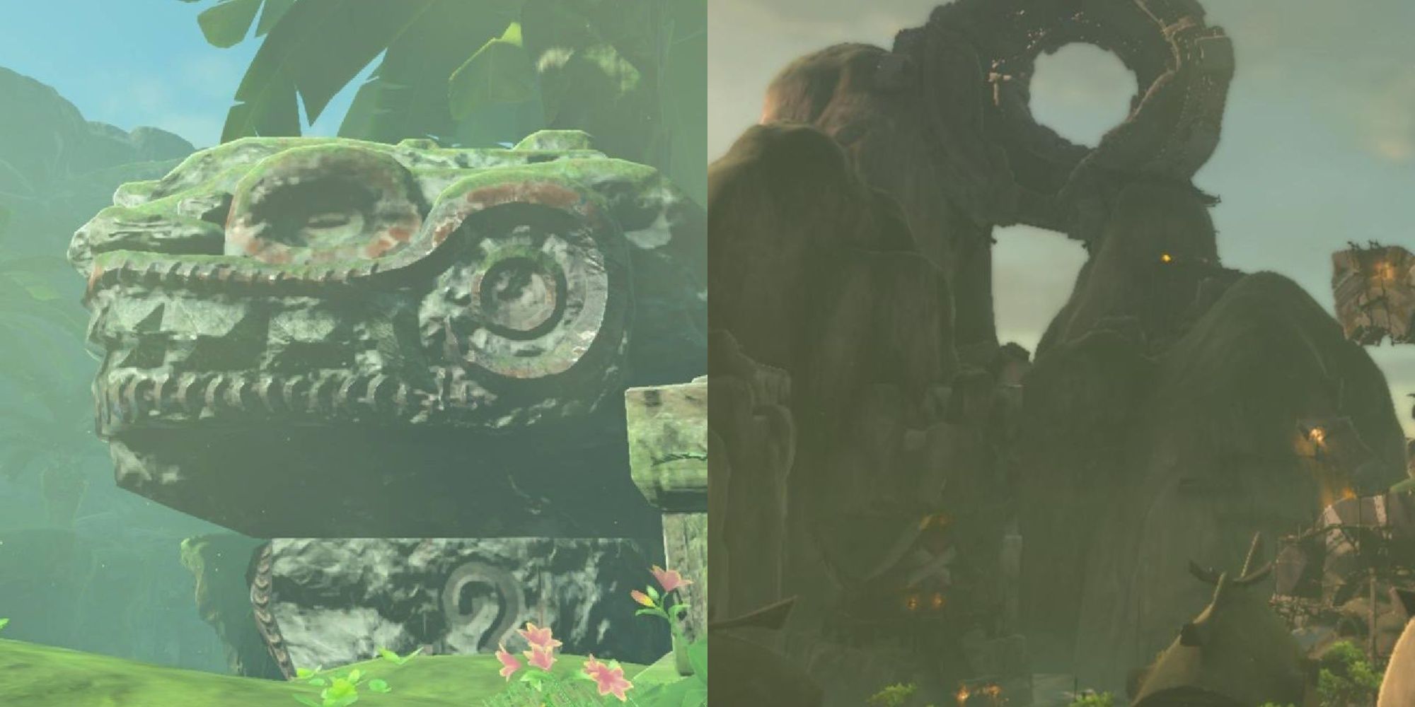 The Legend of Zelda Dragon head zonai run in Faron. Breath of the wild, and the preserved ring ruins in Tears of the Kingdom