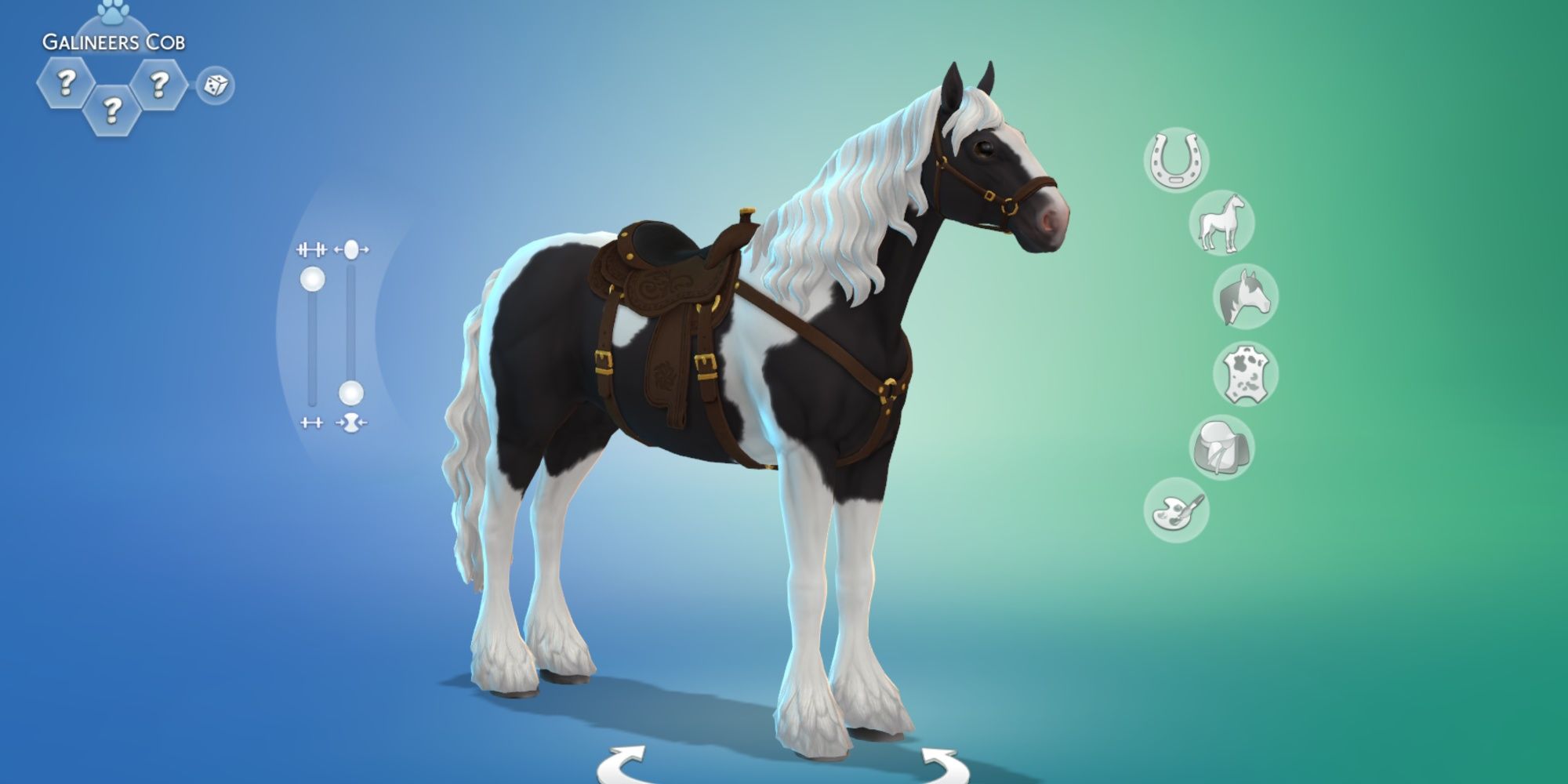 The Sims 4 Horse Ranch - Galineers Cob Horse in CAS