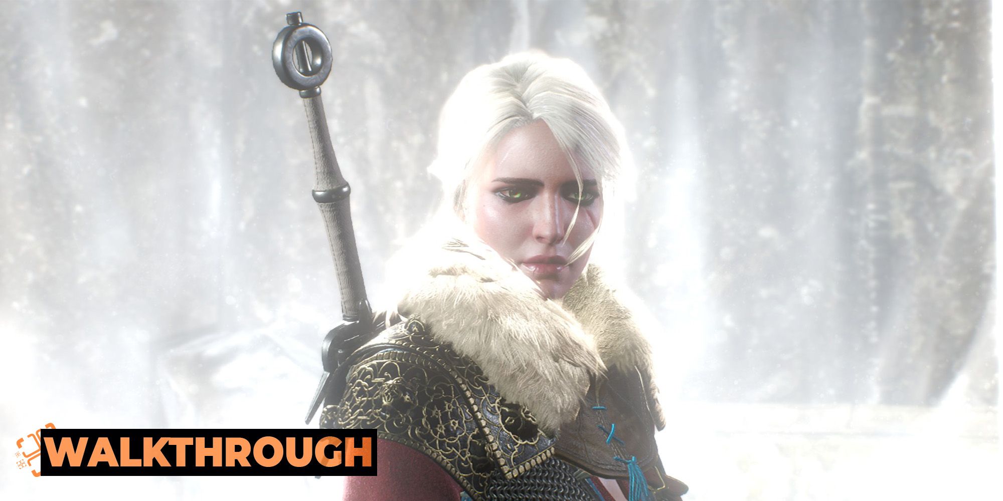 Ciri wears a mournful expression as she stands near a portal.