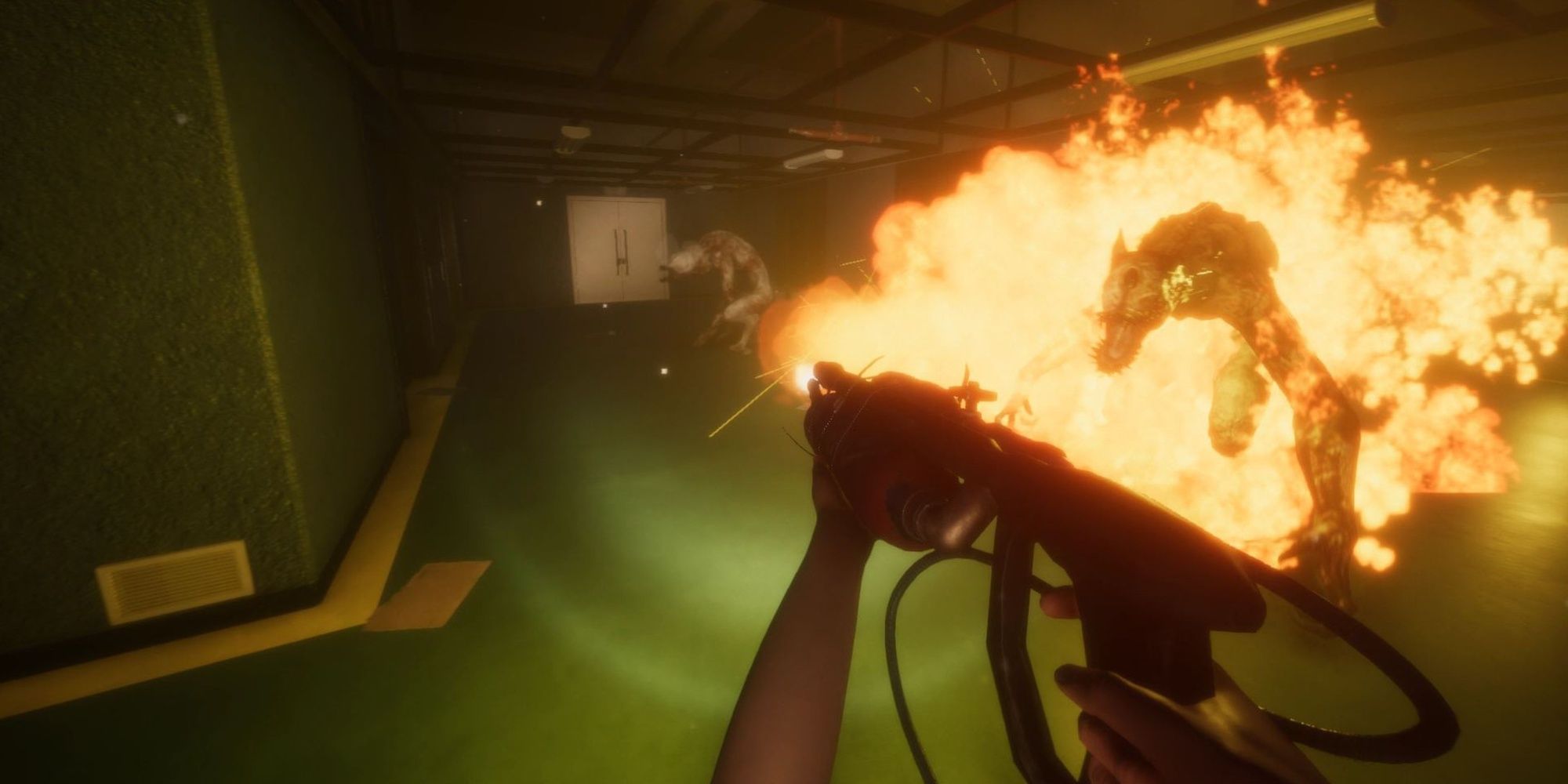The Highrise: Attacking The Mole Creatures With A Flamethrower