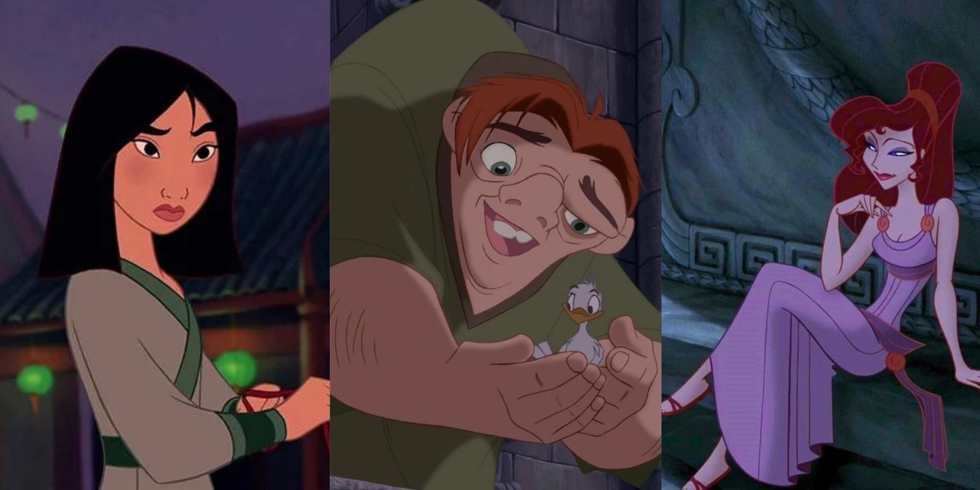 Mulan, The Hunchback of Notre Dame, and Meg from Hercules