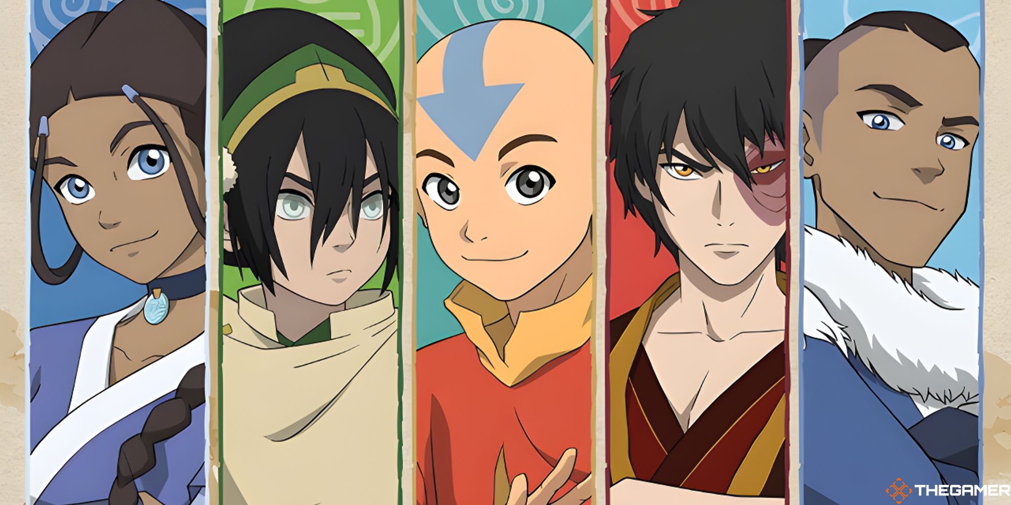 Katara, Toph, Aang, Zuko, and Sokka from Avatar: The Last Airbender