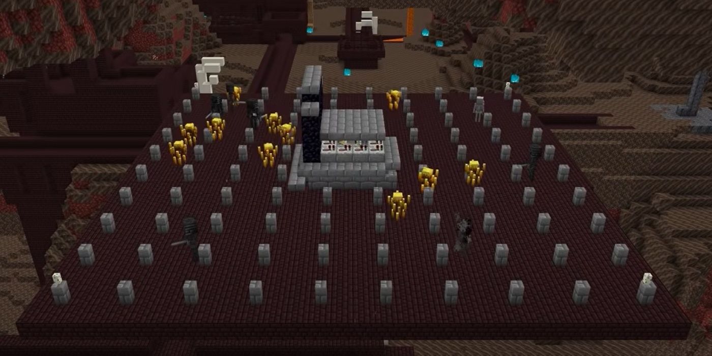 Minecraft Wither Skeleton Farm In The Nether With Turtle Eggs And Blazes Over Soul Sand And Nether Portal