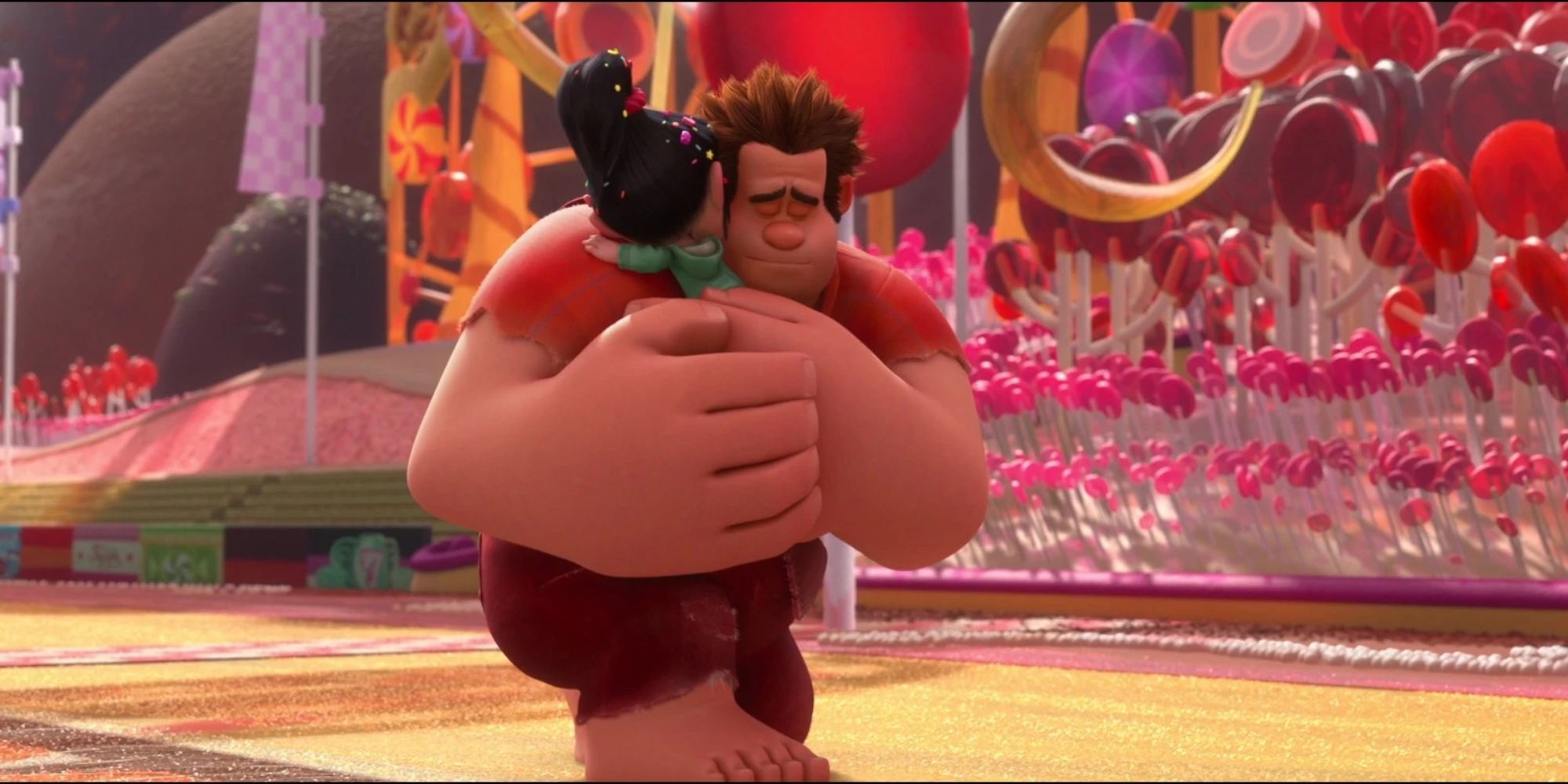 Wreck-It Ralph Shot Of Ralph hugging Vanellope