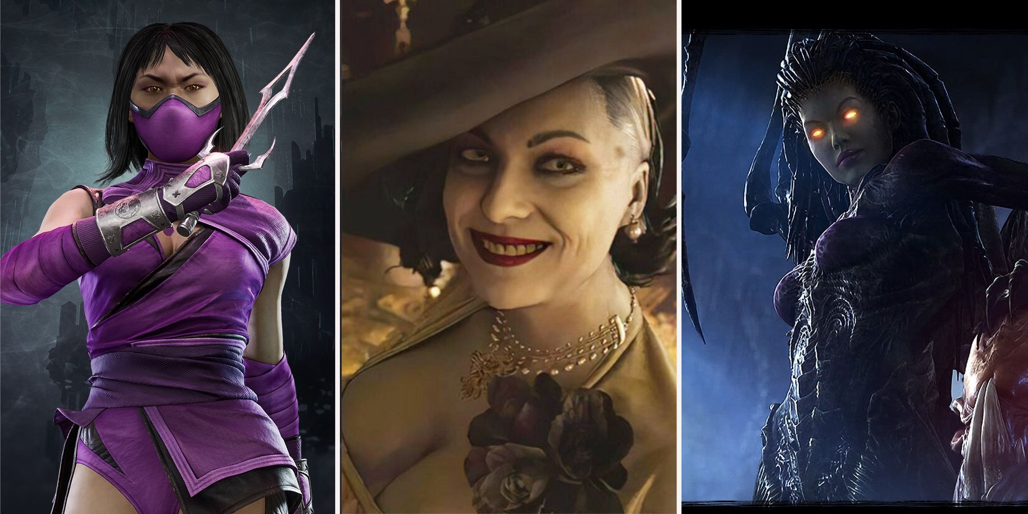 Iconic Female Villains In Games with Millena, lady Dimitrescu and kerrigan