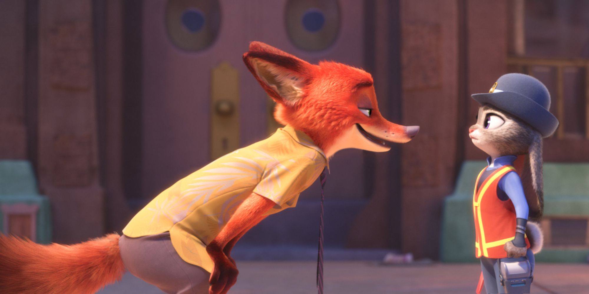 Zootopia - Nick Crouching To Get In Judy's Face