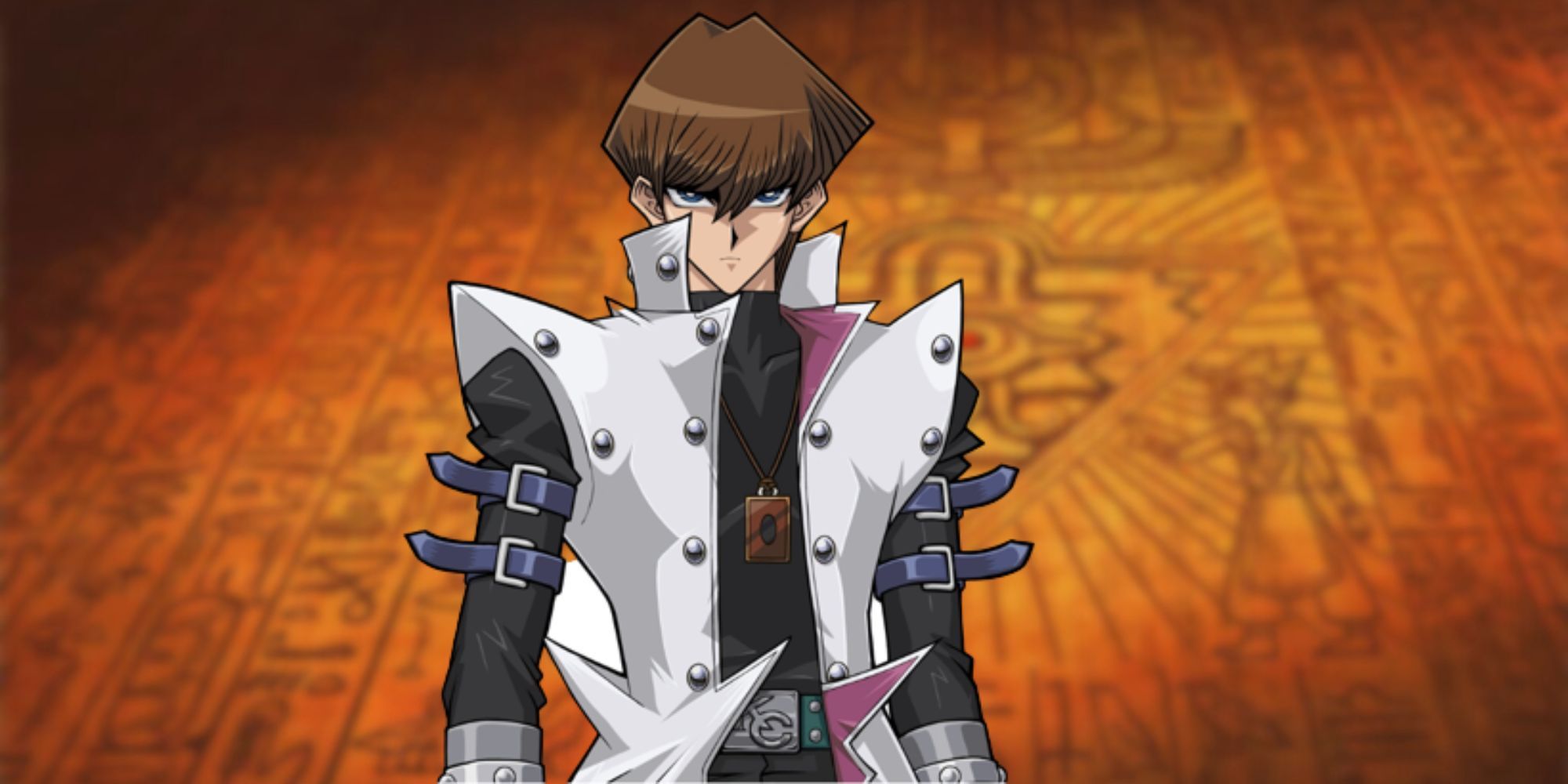 Yu-Gi-Oh! Character: Seto Kaiba on a Yu-Gi-Oh Tablet Backdrop