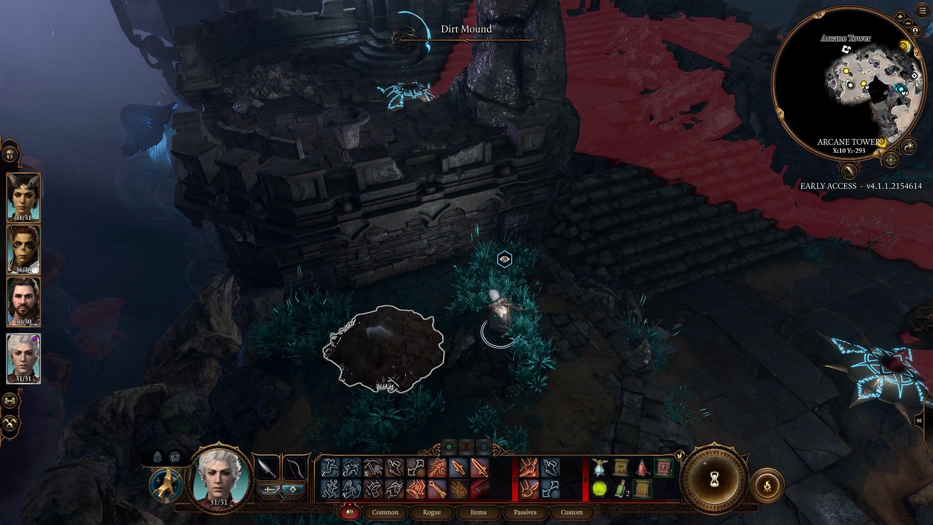 Baldur's Gate 3: Dirt Mound in Arcane Towers Courtyard