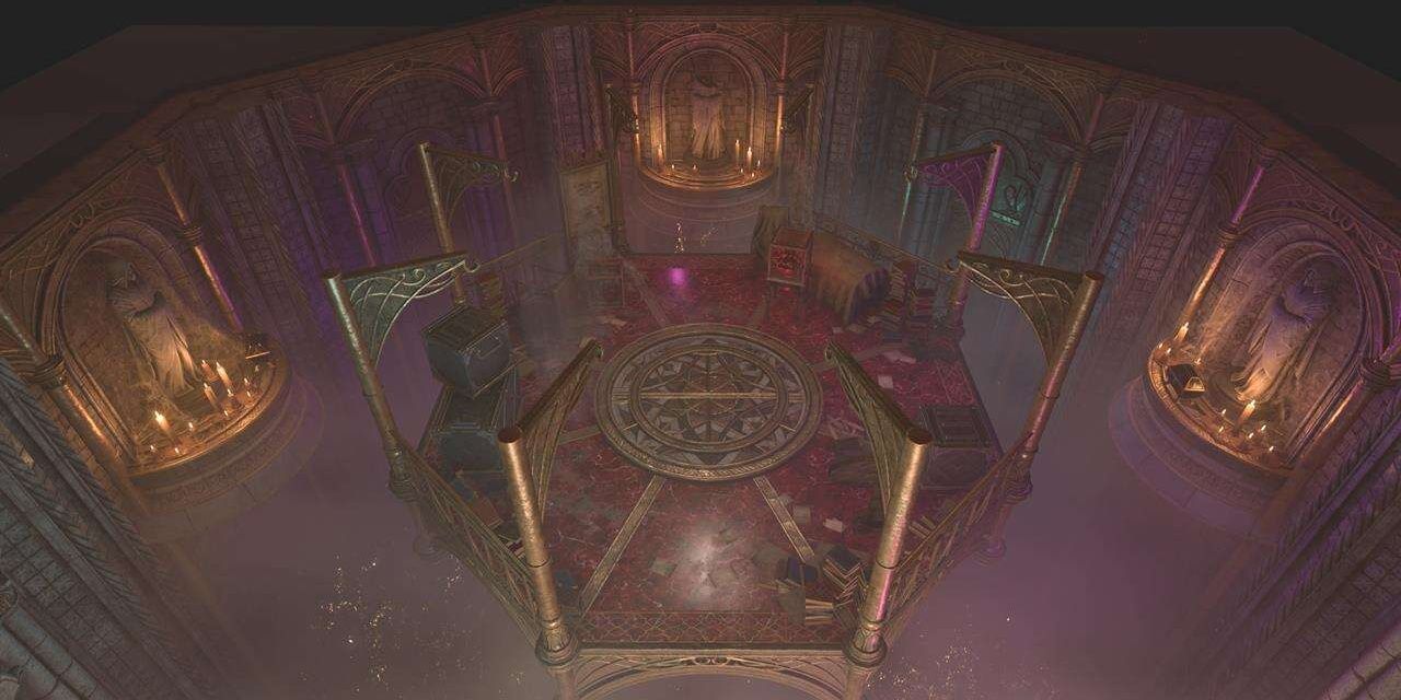 wide angle shot of a room in lorroakan&rsquo;s vault in baldur&rsquo;s gate 3
