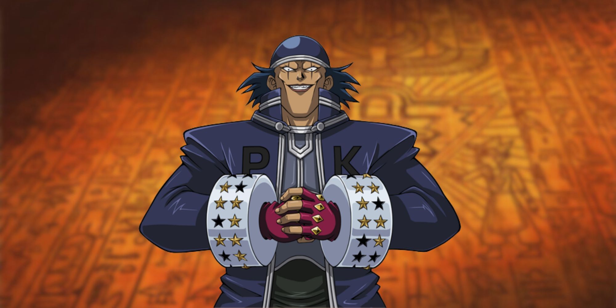 Yu-Gi-Oh! Character: PaniK on a Yu-Gi-Oh Tablet Backdrop