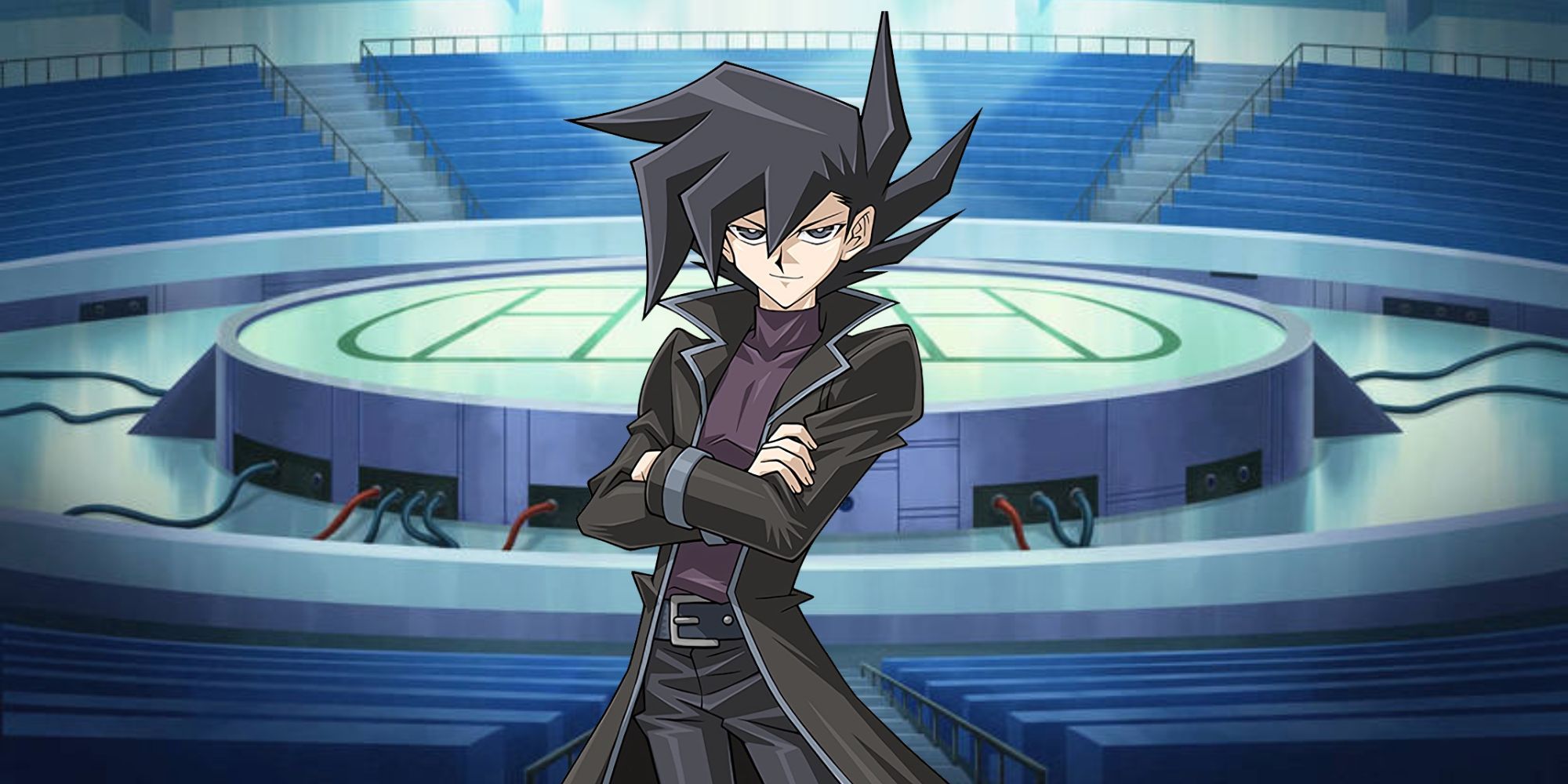 Yu-Gi-Oh! GX Character: Chazz Princeton With the GX Arena In The Background