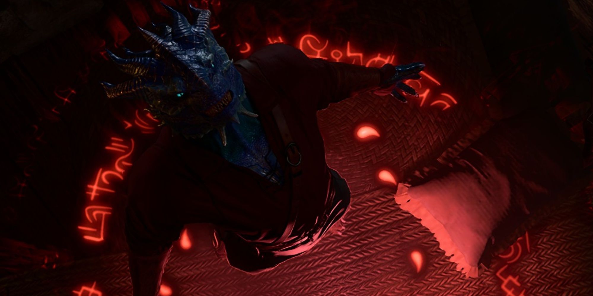 A Dragonborn Dark Urge receiving evil powers in Baldur's Gate 3