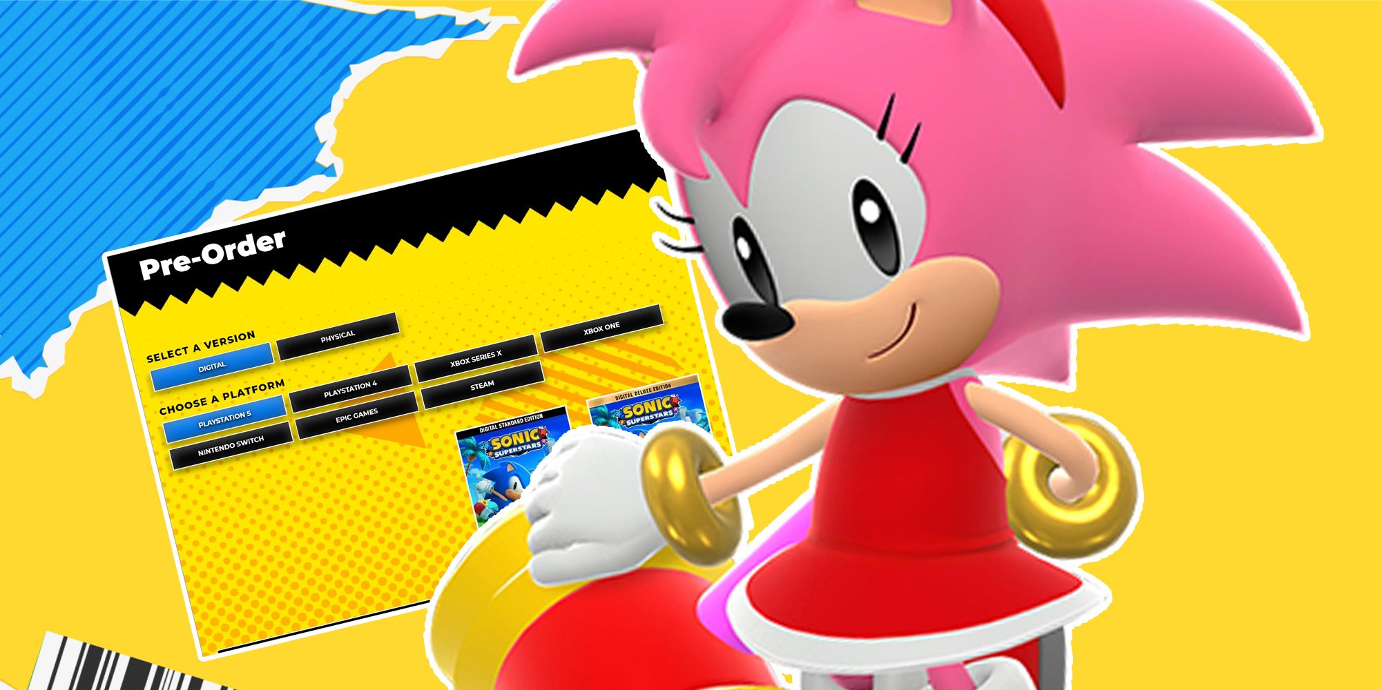 amy in front of the sonic superstars pre-order details