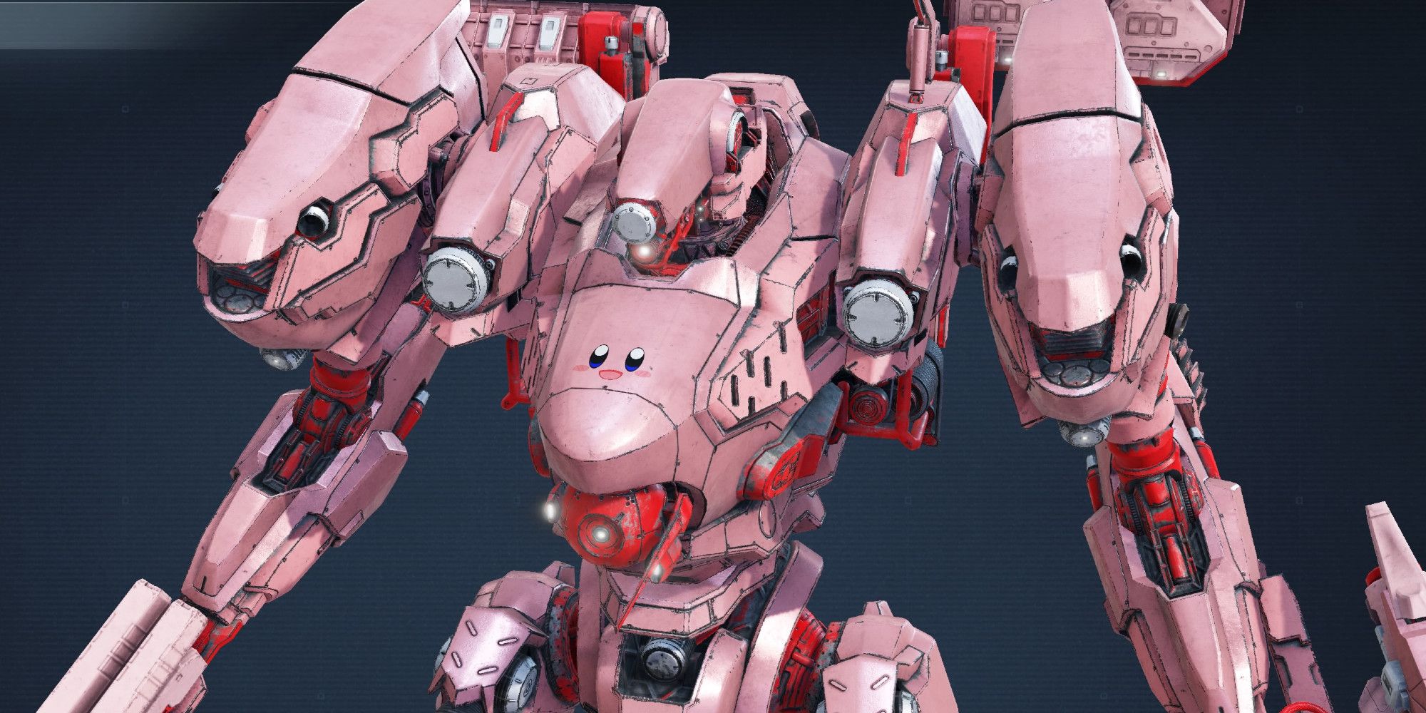 An Armored Core painted like Kirby