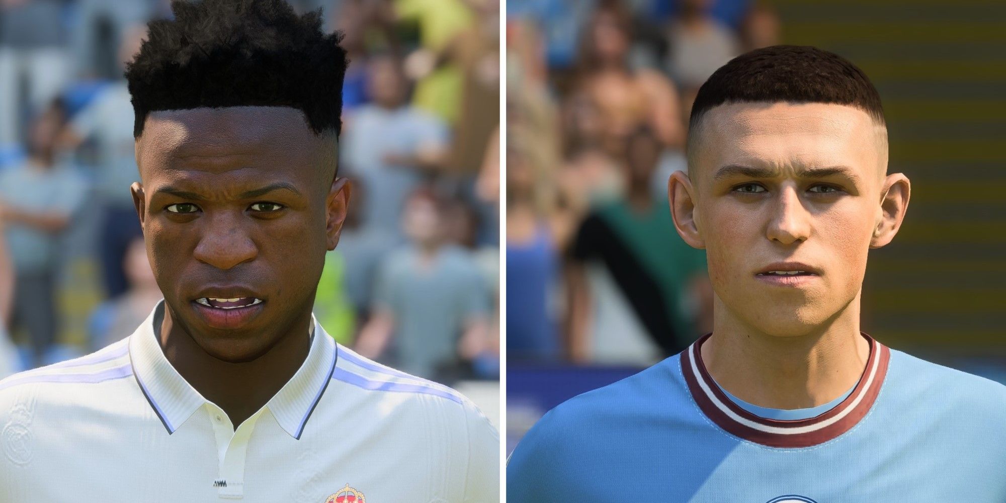An image of Vinicius Jnr and Phil Foden in FIFA 23