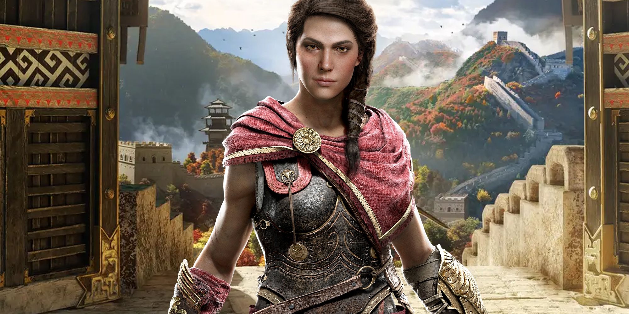 Assassins Creed Jade key art with Kassandra from Odyssey on top