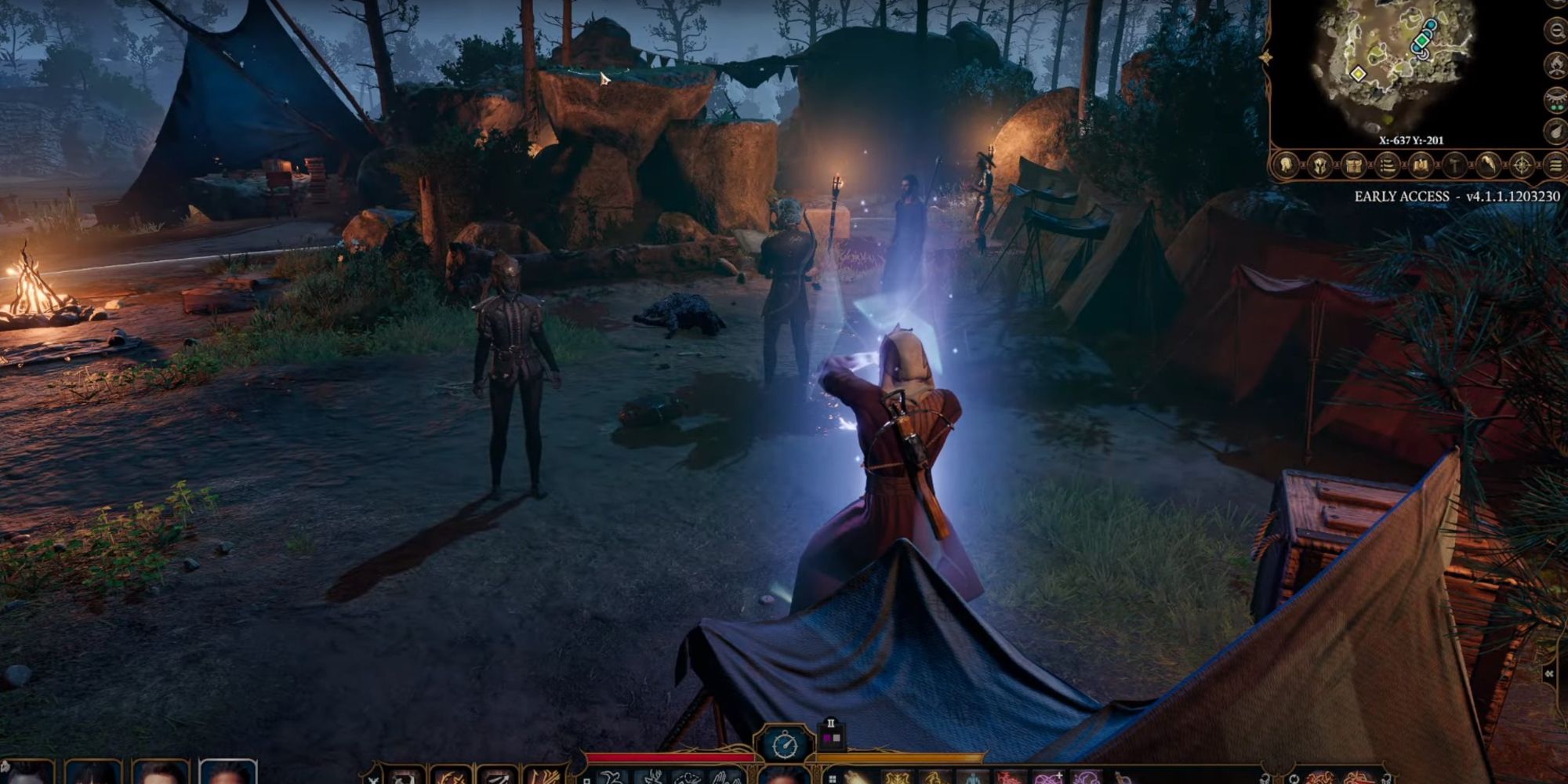 An image from Baldur's Gate 3 of the Misty Step spell. This image showcases a mage charging up the spell, which allows him to teleport within 60 feet.