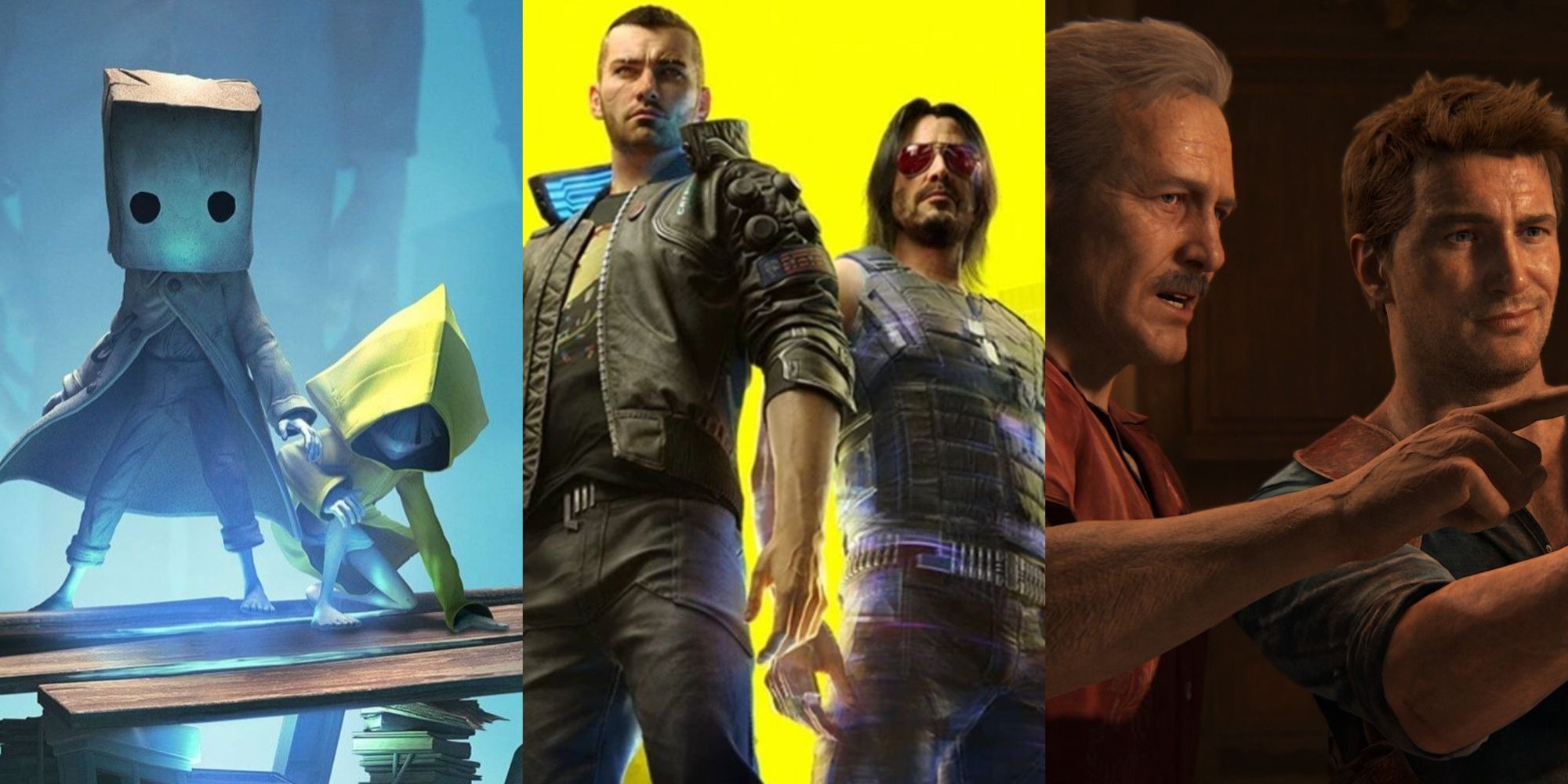 Little Nightmares 2, Cyberpunk 2077, and Uncharted duos