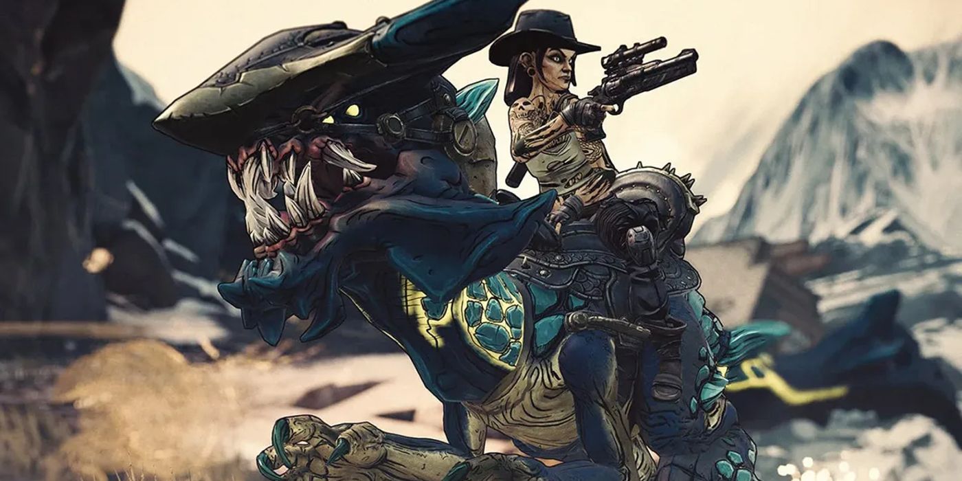 Bounty of Blood woman with a gun riding a beast.