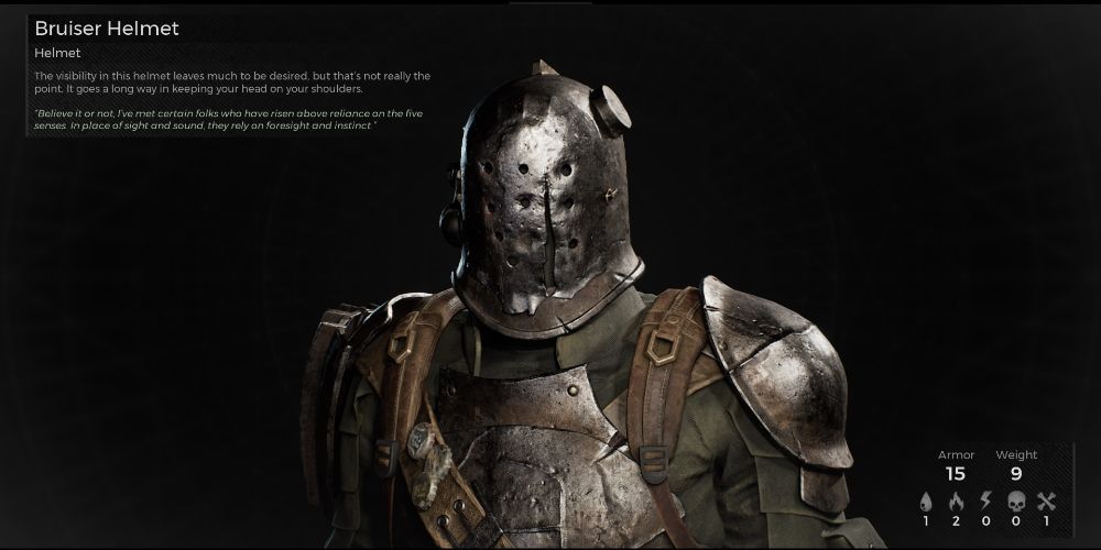 Bruiser armor info screen