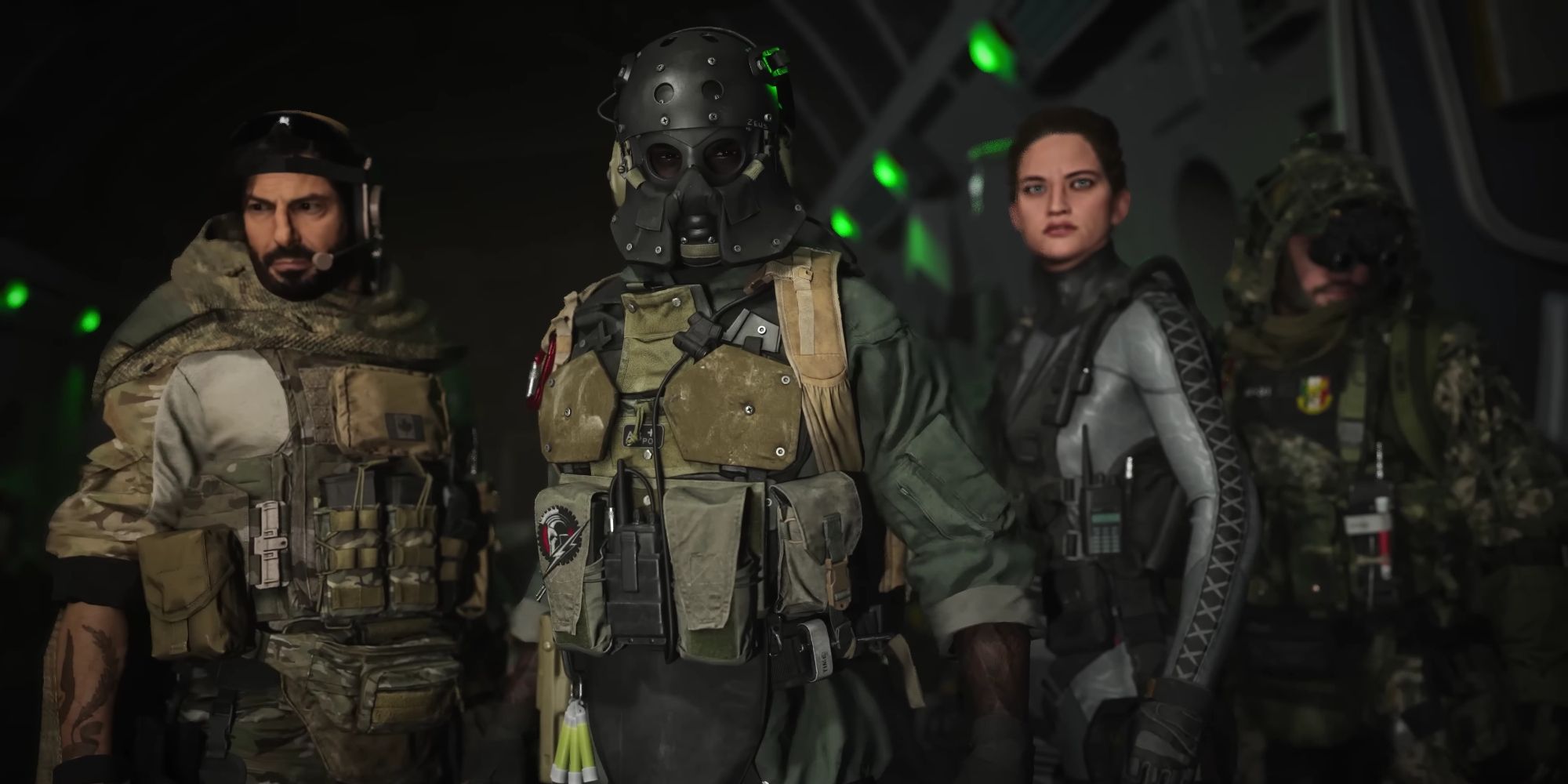 A closeup photo of three characters in Call of Duty Warzone 2.0.