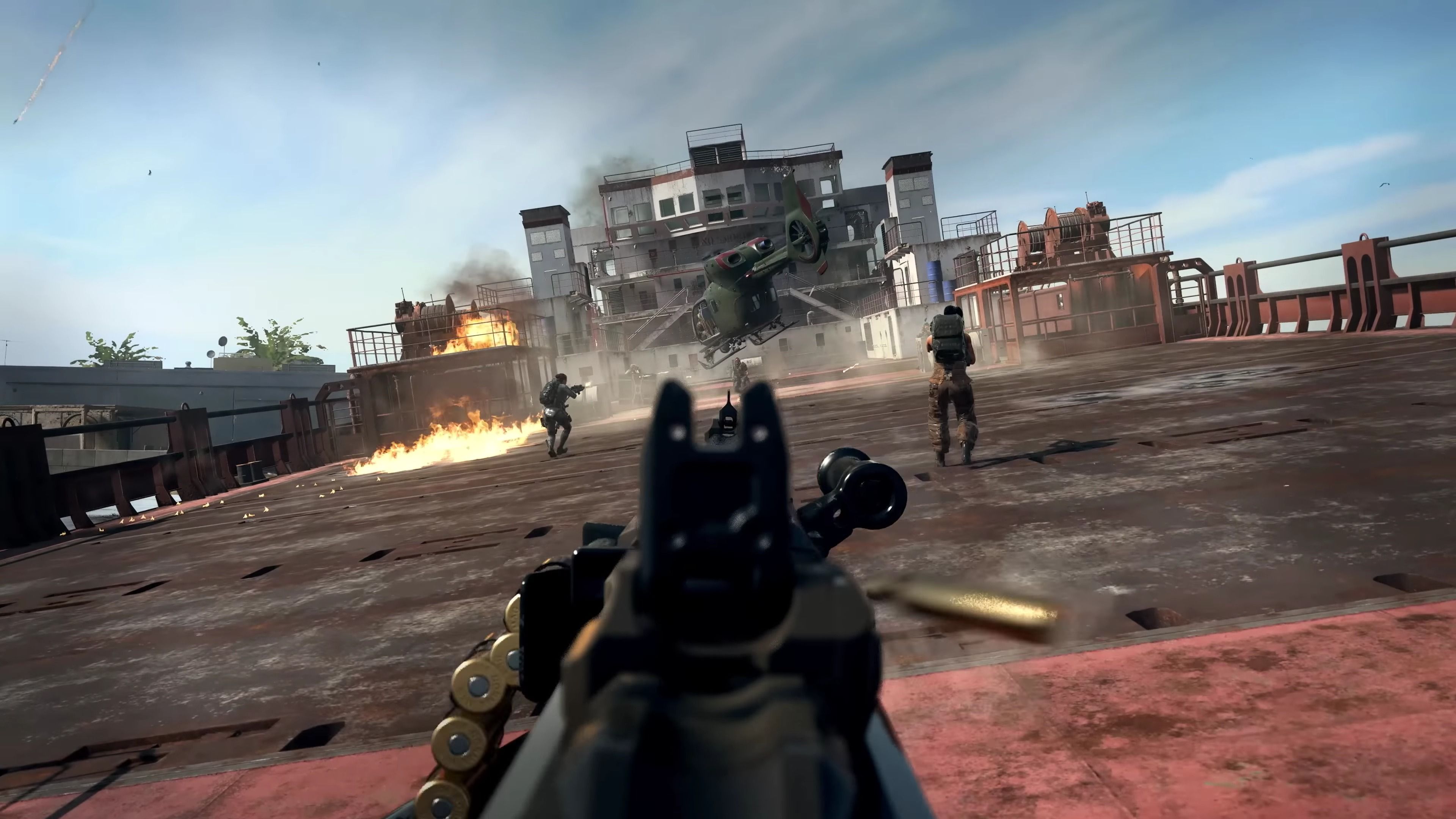 A player shooting at hostile enemies in COD Warzone DMZ