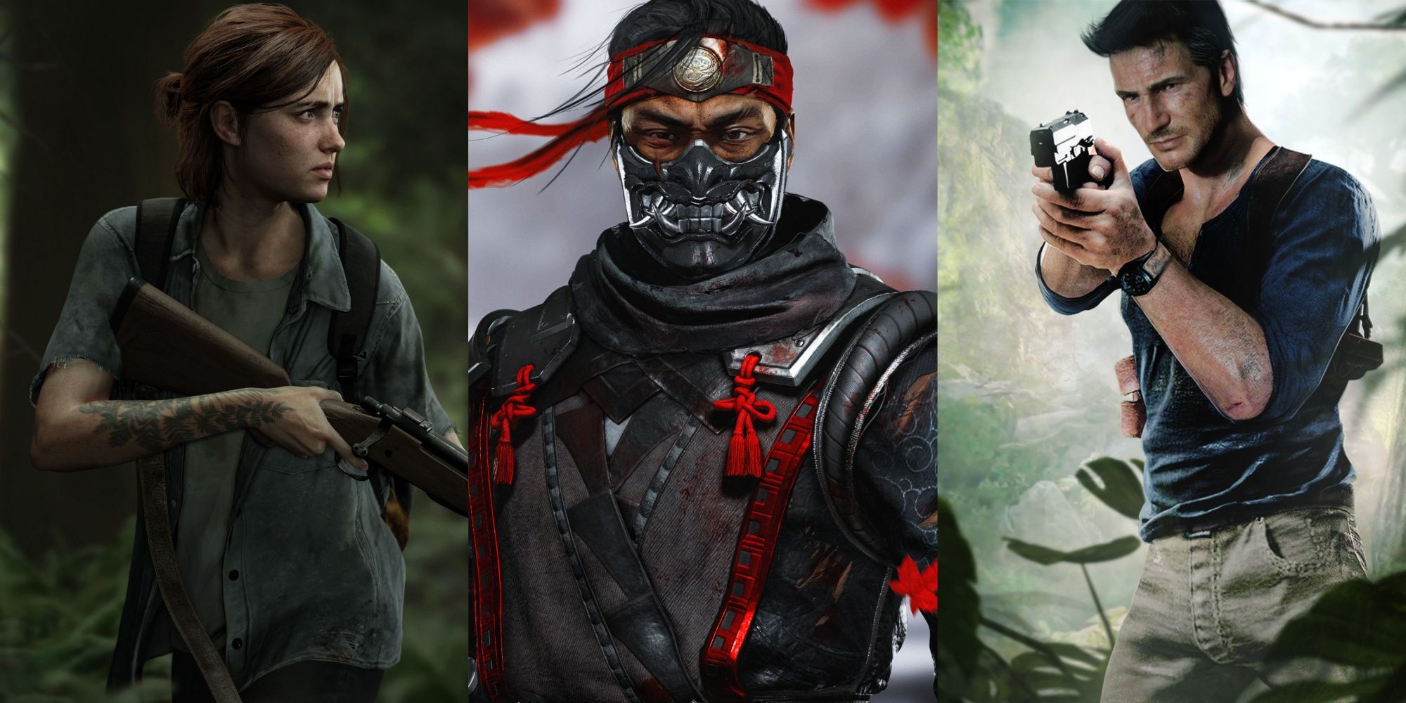 Art from Uncharted, Last of Us and Ghost of Tsushima 