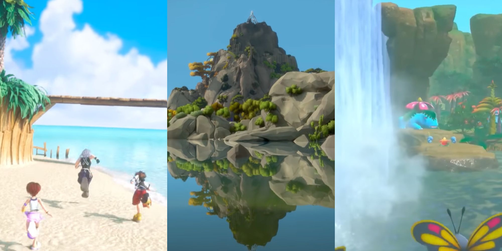 Cover Image for Best Video Game Islands featuring Destiny Islands from Kingdom Hearts, the Island from The Witness, and the Lental Region from New Pokemon Snap
