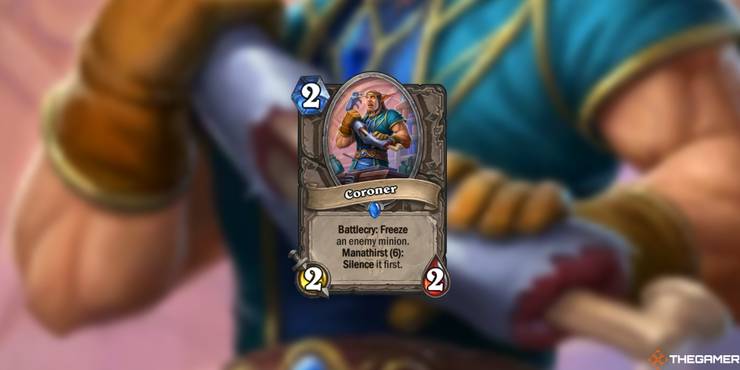 Coroner card and artwork in Hearthstone.
