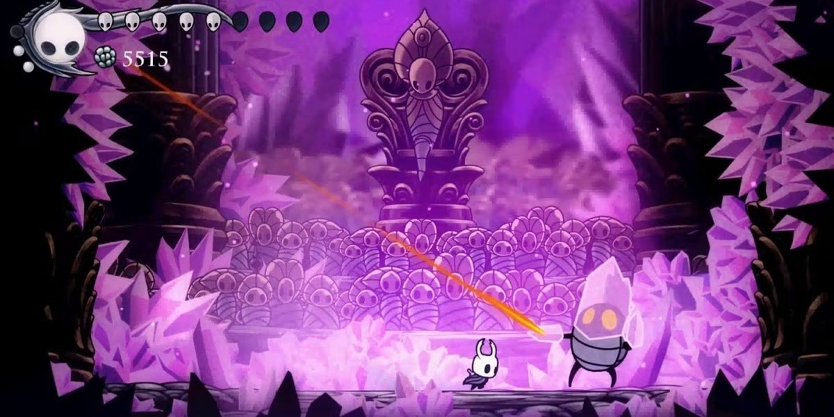 Hollow Knight Fighting Enraged Guardian 