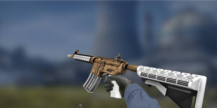 A player inspecting M4A1 Royal Paladin in CS:GO.