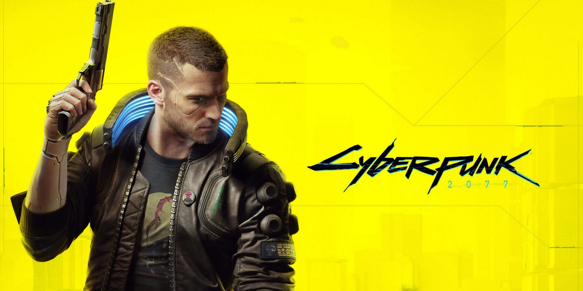 cyberpunk 2077 character with gun