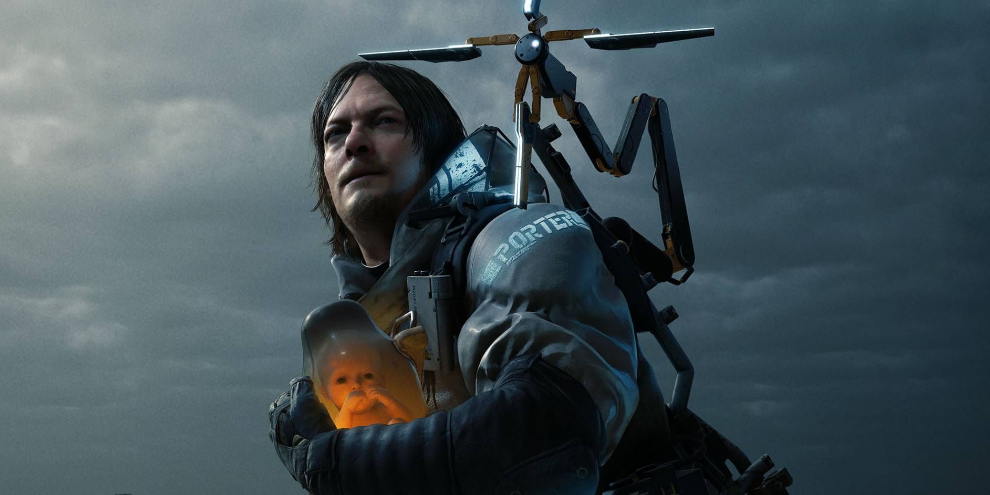 Sam Porter Bridges hält ein Baby in Death Stranding