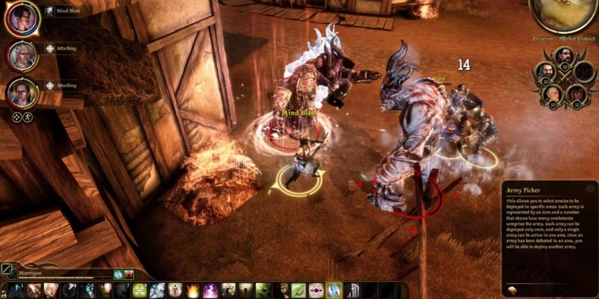 Dragon Age Origins Charcaters Fight Among Two Giant Beasts
