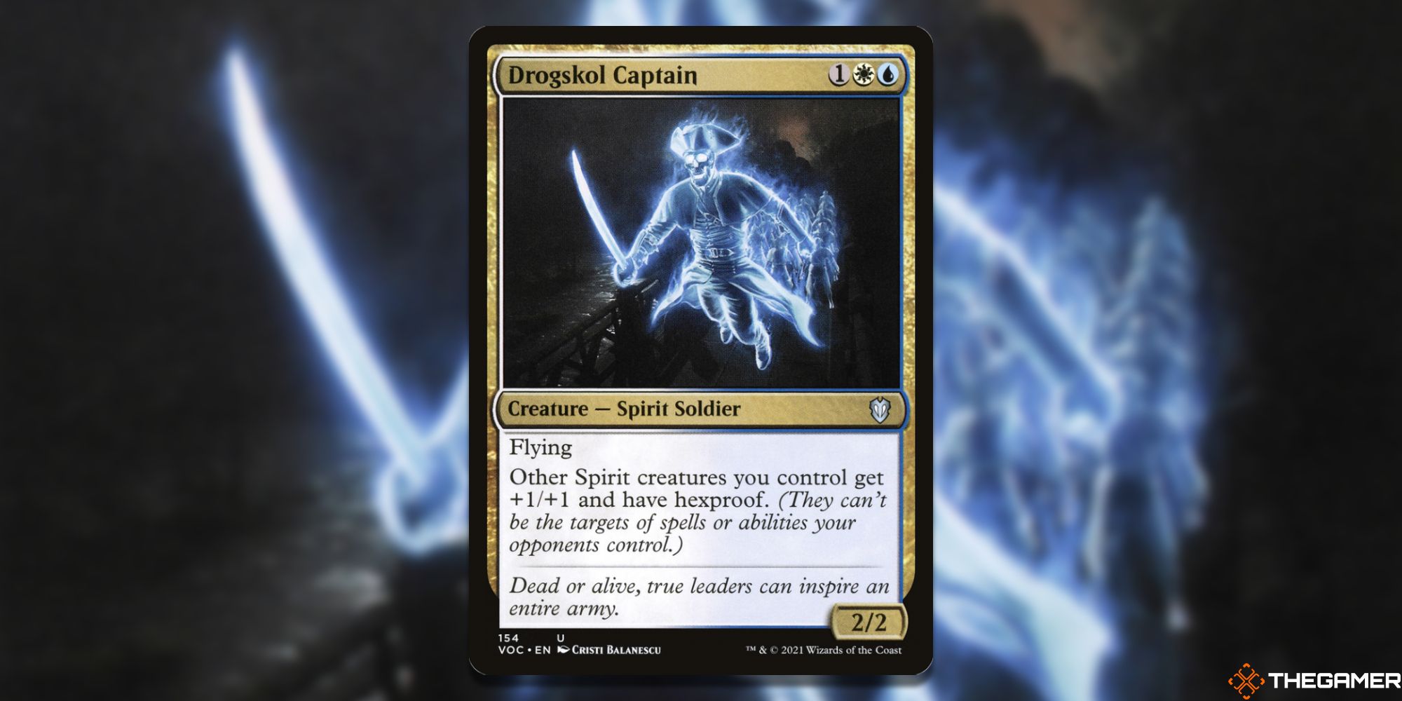 Image of the Drogskol Captain card in Magic: The Gathering, with art by Cristi Balanescu