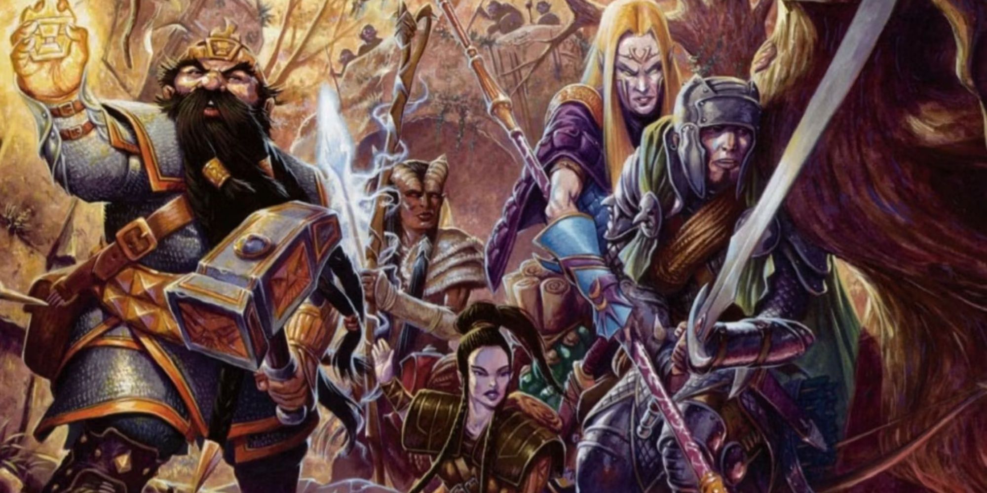 Dungeons & Dragons art of various playable species