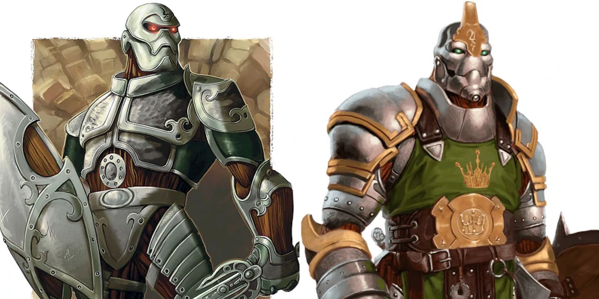 different versions of the warforged species from dungeons & dragons