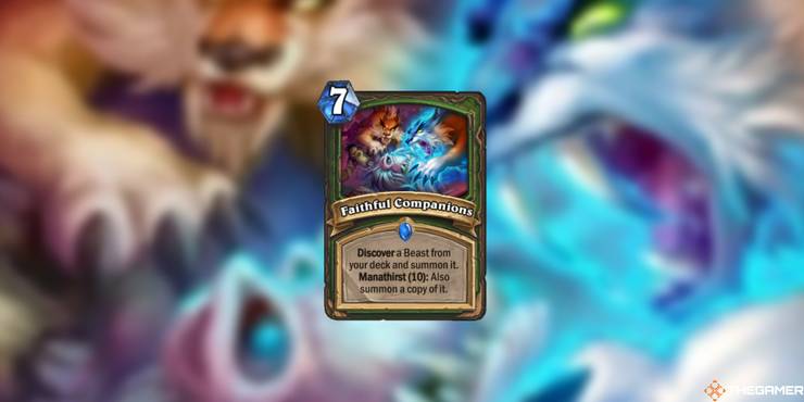 Faithful Companions card and artwork in Hearthstone.