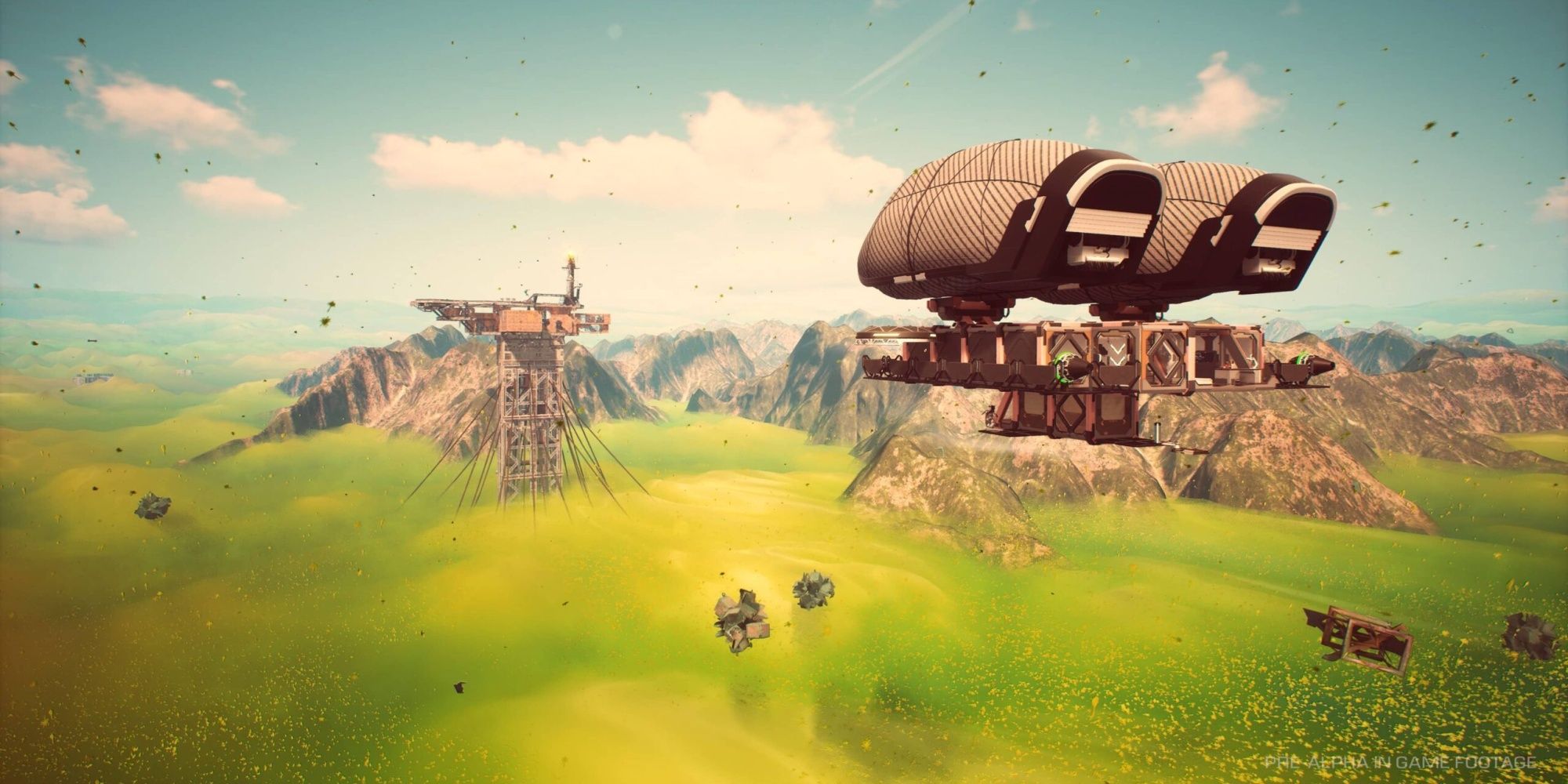 Forever Skies: A Player Made Airship Crossing The Toxic Landscape