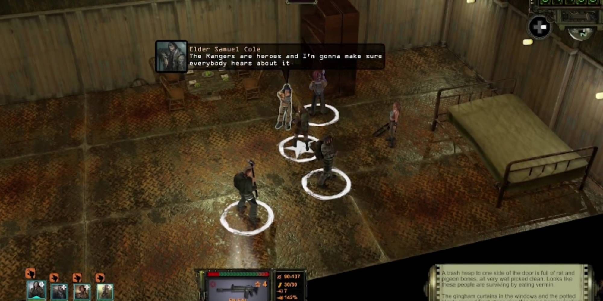Party engaging in dialogue in Wasteland 2