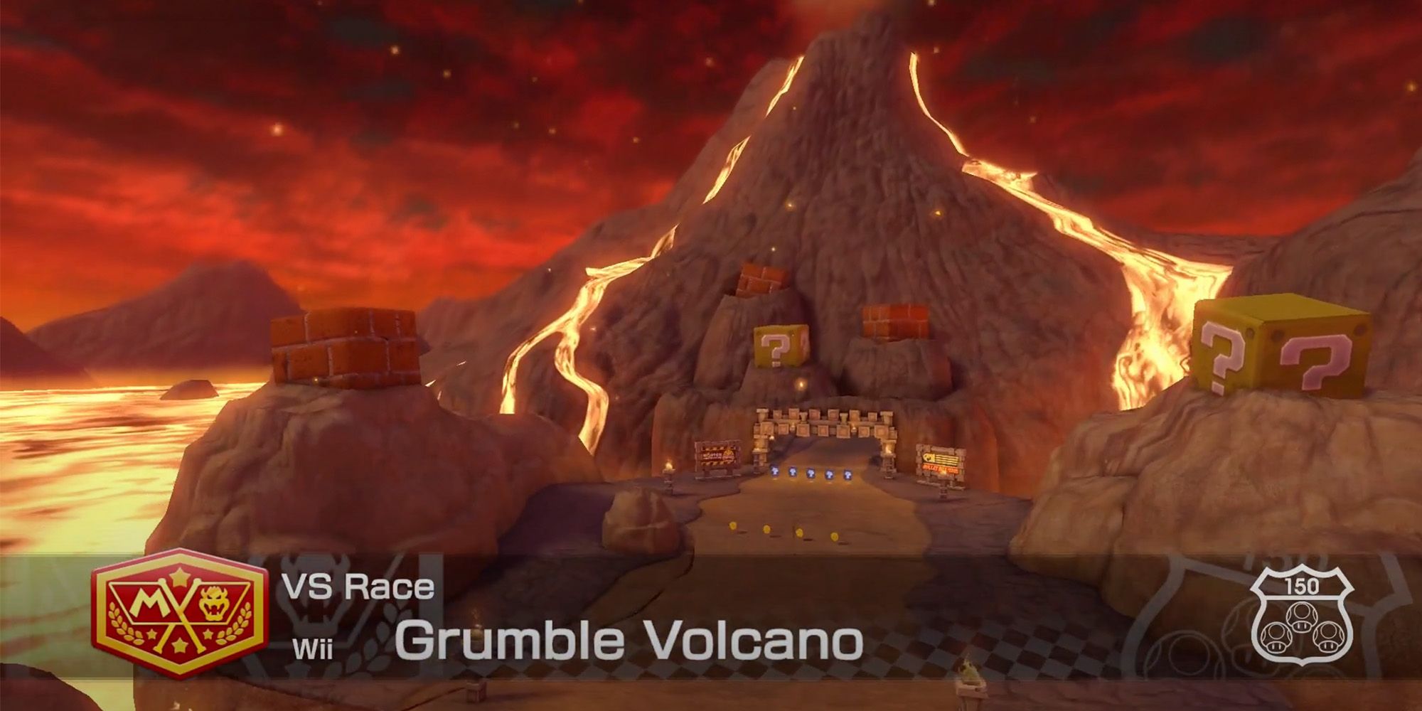 Mario Kart 8 Deluxe - Grumble Volcano - An Active Volcano Surrounded By Lava