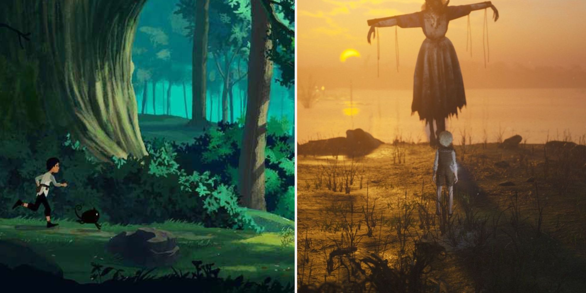 Indie games bramblewood and planet of lana side by side