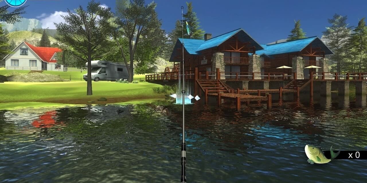 Legendary Fishing Fishing rod centered in lake