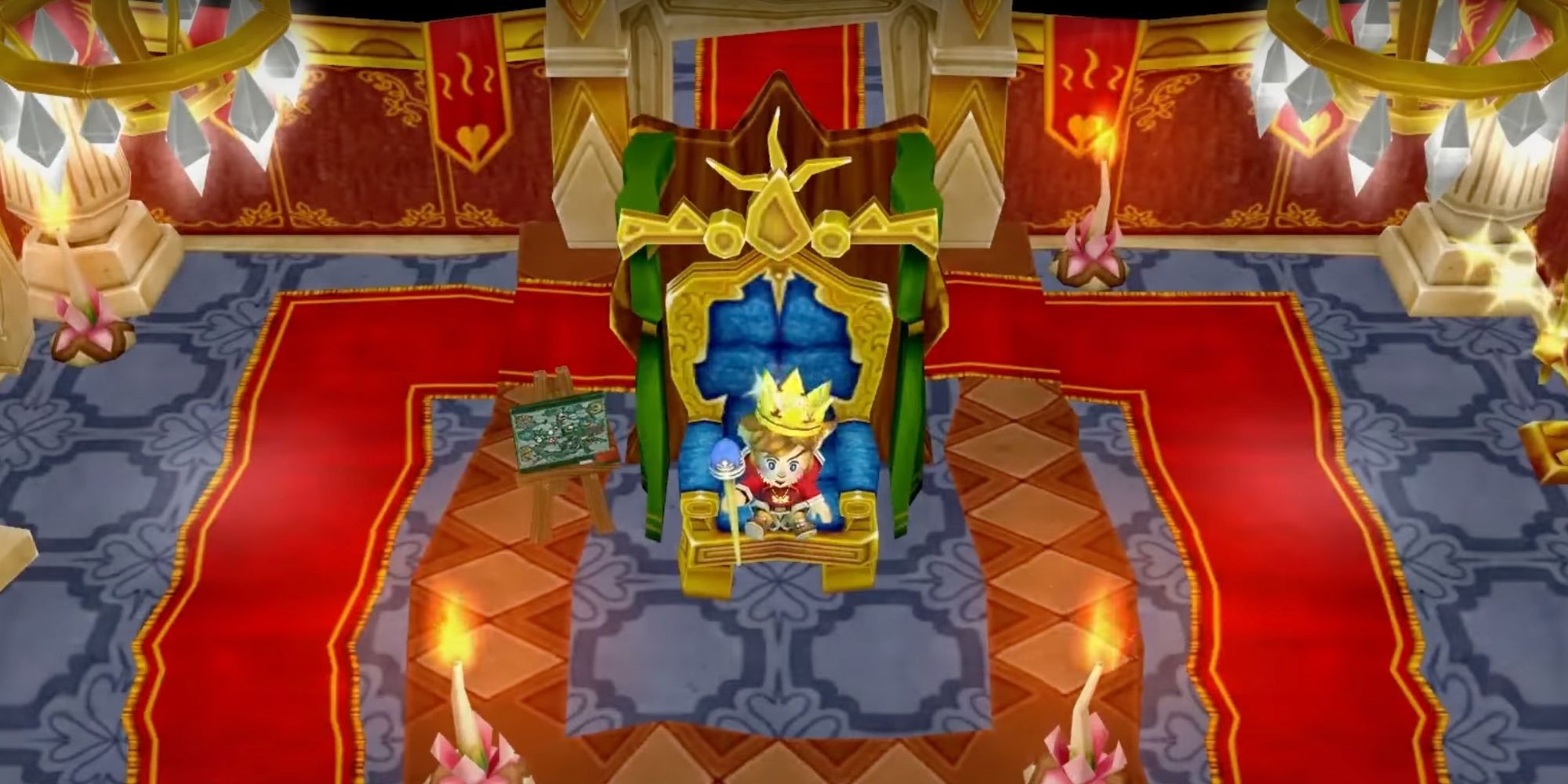 Corobo on his throne in Little King's Story.